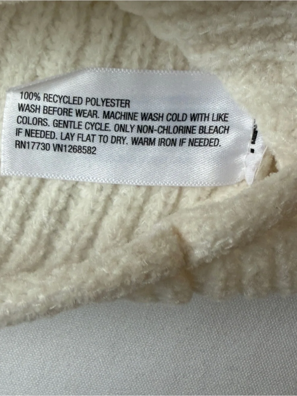 Cat & Jack Girls L 10/12 Cream Ribbed Knit Pullover Sweater